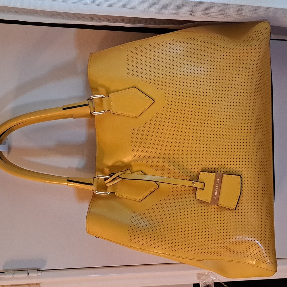 A.BELLUCCI ITALY Genuine Leather Soft Yellow Satchel/Crossbody EUC